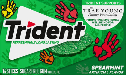 Trident Sugar Free Spearmint Gum 14 Sticks