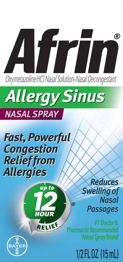 Afrin Allergy Sinus Nasal Spray 0.5 fl oz Box