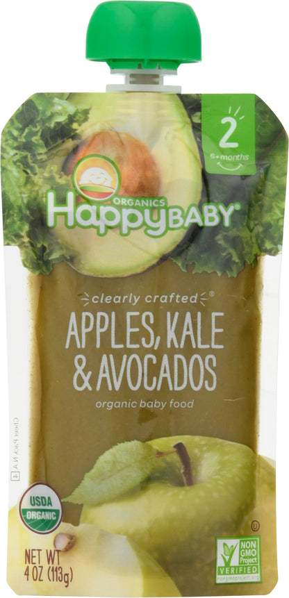 HappyBaby Organics 2 (6+ Months) Apples, Kale & Avocados Baby Food 4 oz