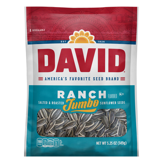 David Salted & Roasted Jumbo Ranch Flavored Sunflower Seeds 5.25 oz