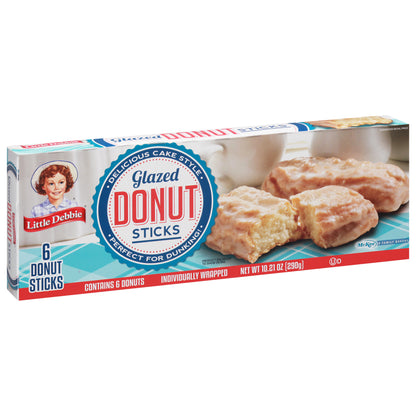 Little Debbie Delicious Cake Style Glazed Donut Sticks 6 ea