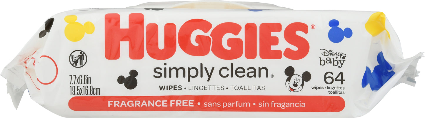 Huggies Simply Clean Disney Baby Fragrance Free Wipes 64 ea