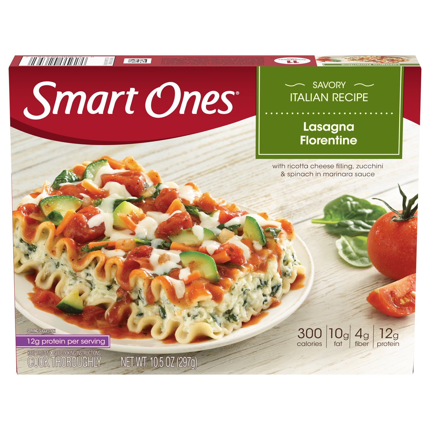 Smart Ones Lasagna Florentine, Frozen Meal, 10.5 oz Box