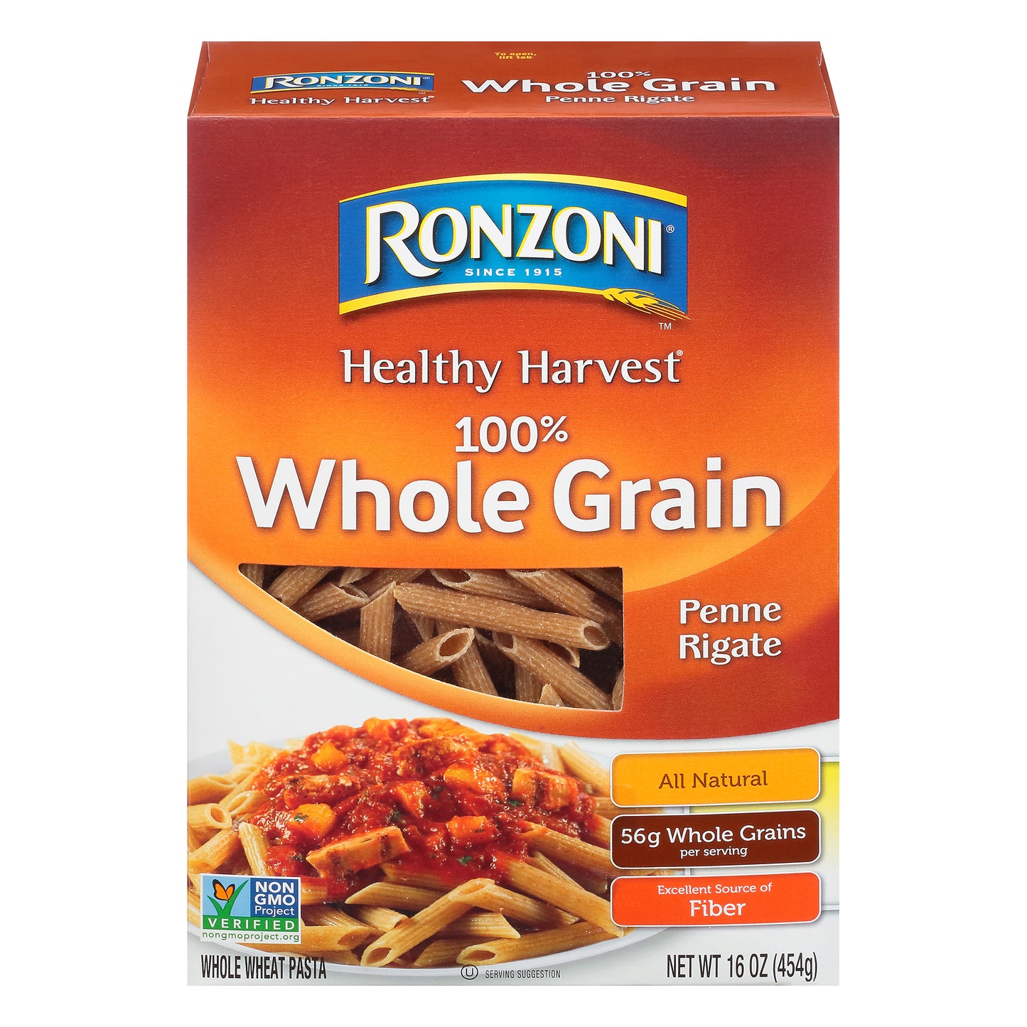 Ronzoni® Healthy Harvest® 100% Whole Grain Penne Rigate Pasta 16 oz. Box