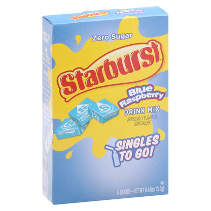 Starburst Singles To Go Zero Sugar Blue Raspberry Drink Mix 6 ea