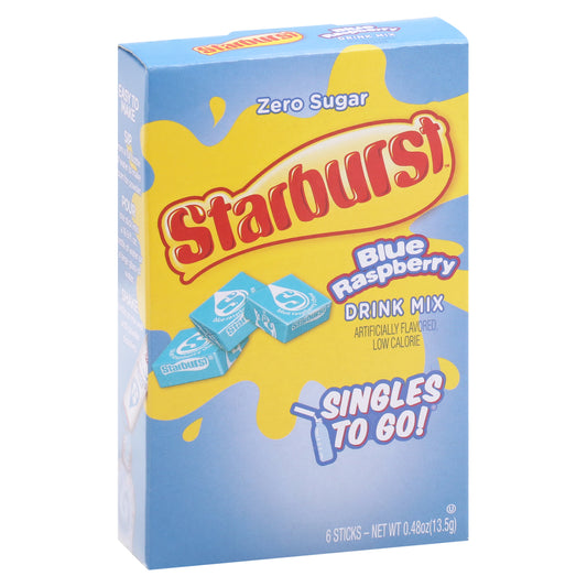 Starburst Singles To Go Zero Sugar Blue Raspberry Drink Mix 6 ea