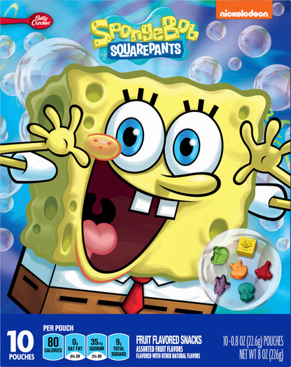 Betty Crocker SpongeBob SquarePants Fruit Snacks, 10 ct, 8 oz