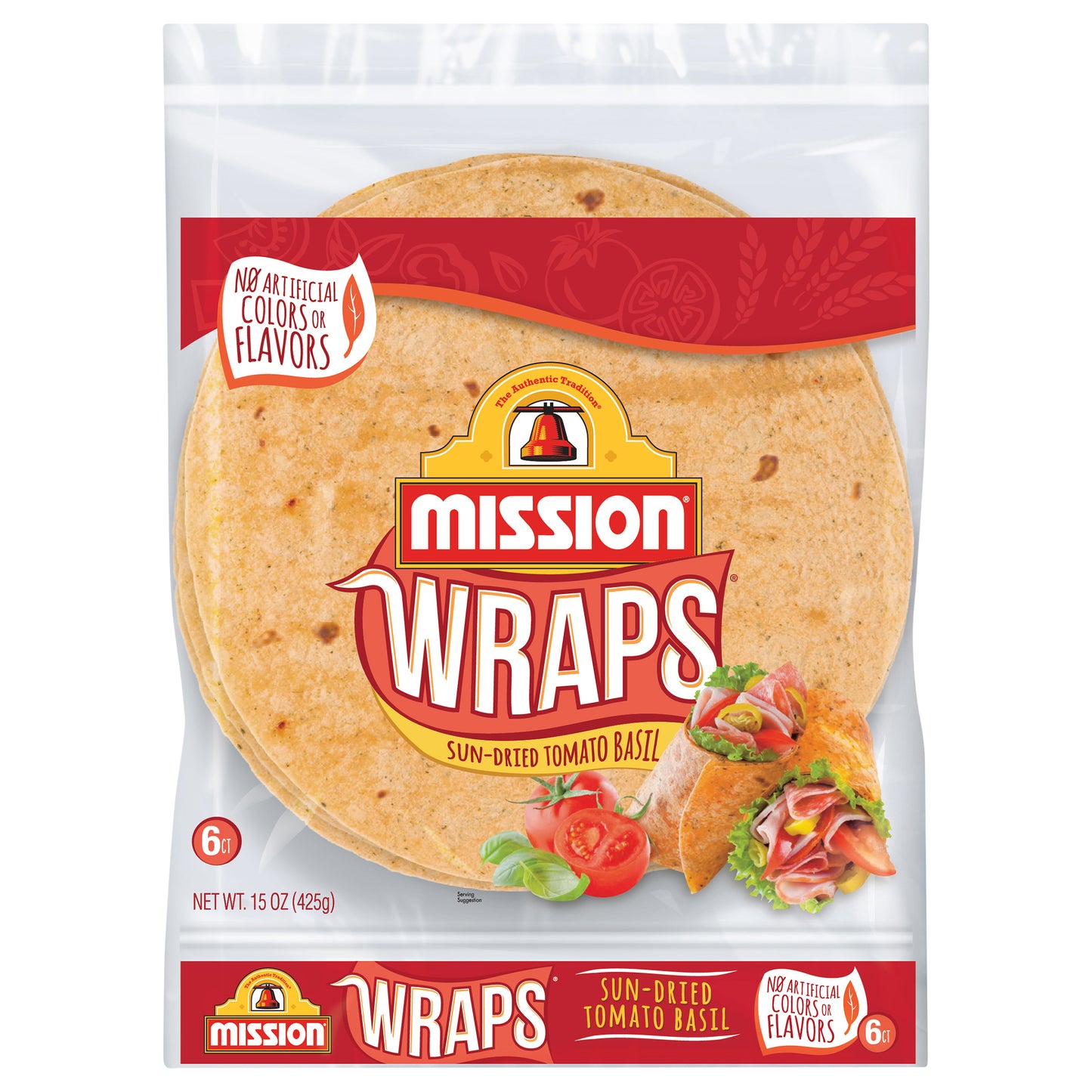 Mission Sun-Dried Tomato Basil Wraps, 6 Count