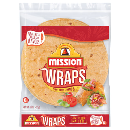 Mission Sun-Dried Tomato Basil Wraps, 6 Count