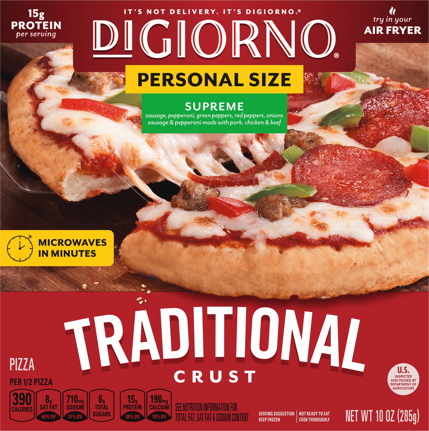 DiGiorno Smalls Traditional Crust Supreme Pizza Carton 10 oz