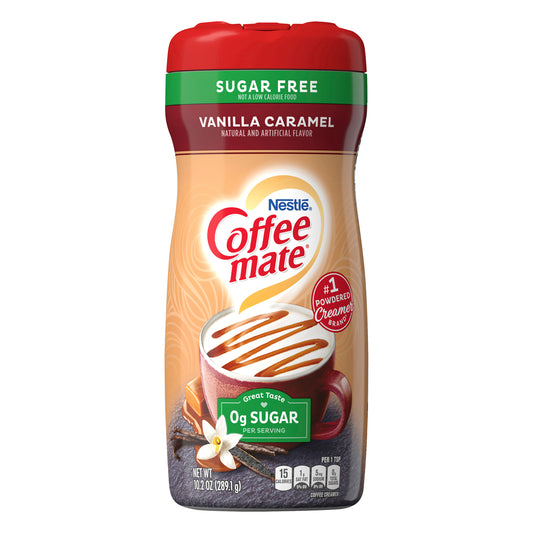 Coffee Mate Sugar Free Vanilla Caramel Powder Coffee Creamer 10.2 Oz. Canister