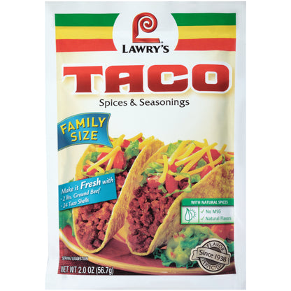 Lawry's® Family Size Original Taco Seasoning Mix, 2 oz