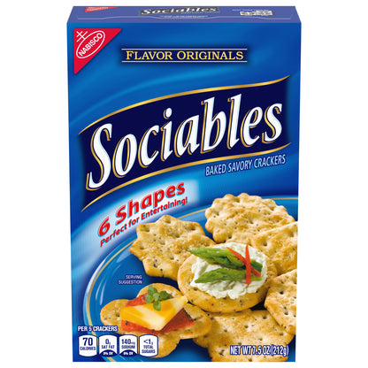 Sociables Flavor Originals Baked Savory Crackers 7.5 oz
