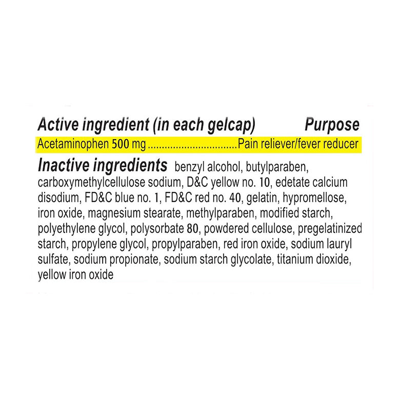 Tylenol Extra Strength Acetaminophen Rapid Release Gels, 100 ct