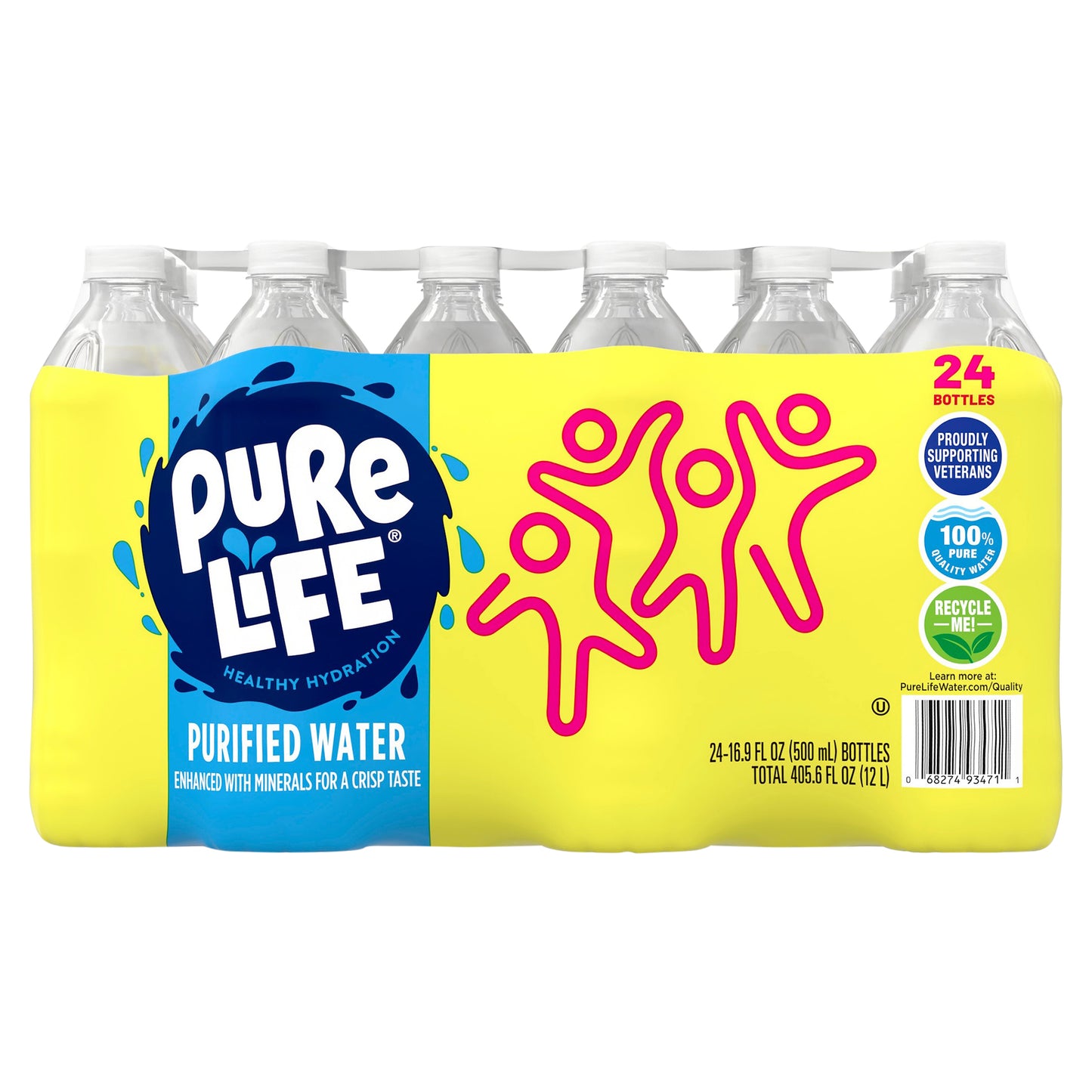 Pure Life Purified Water, 16.9 Fl Oz, Plastic Bottled Water (24 Pack)