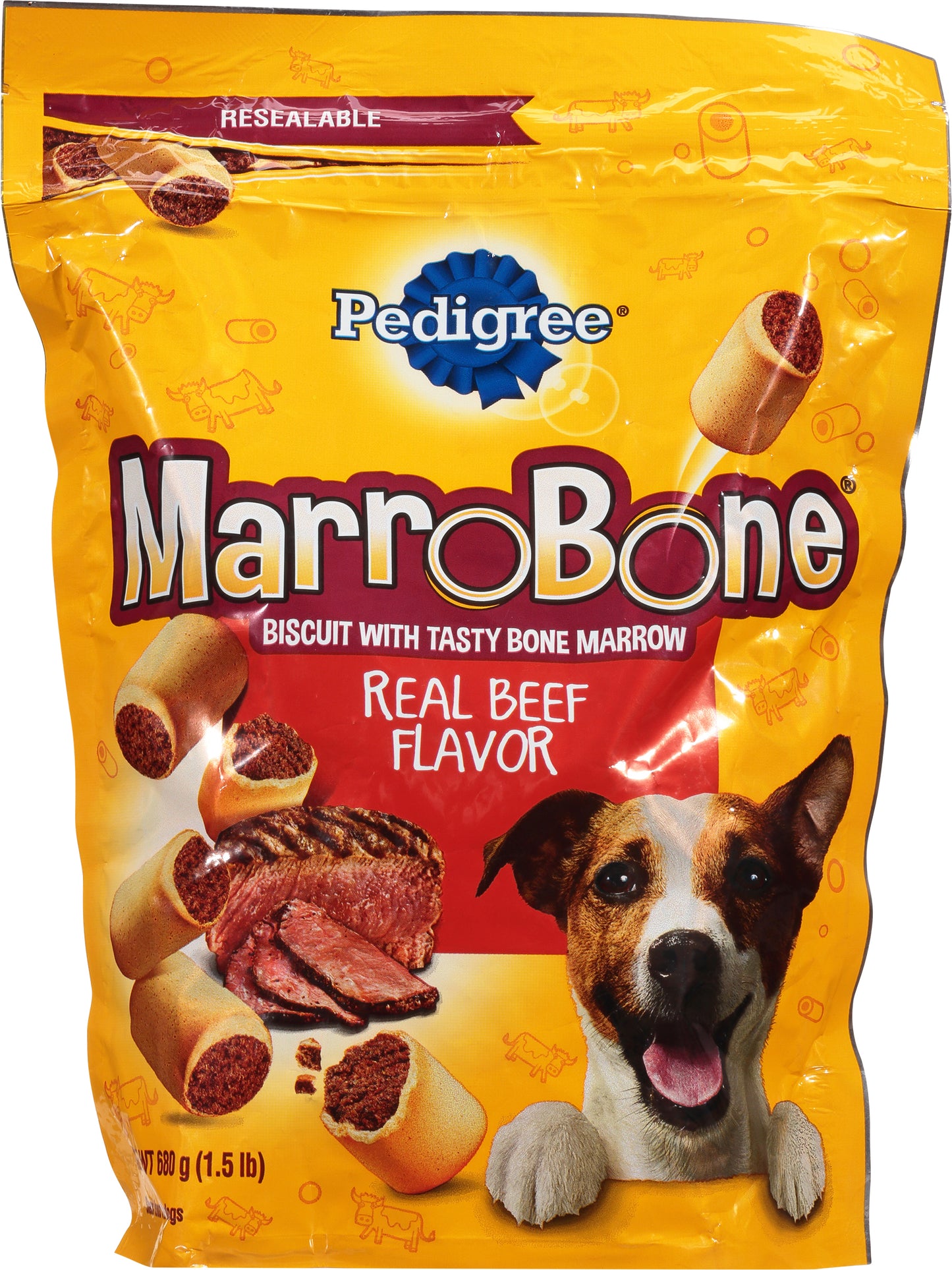 Pedigree MarroBone Real Beef Flavor Snack Food for Dogs 680 g