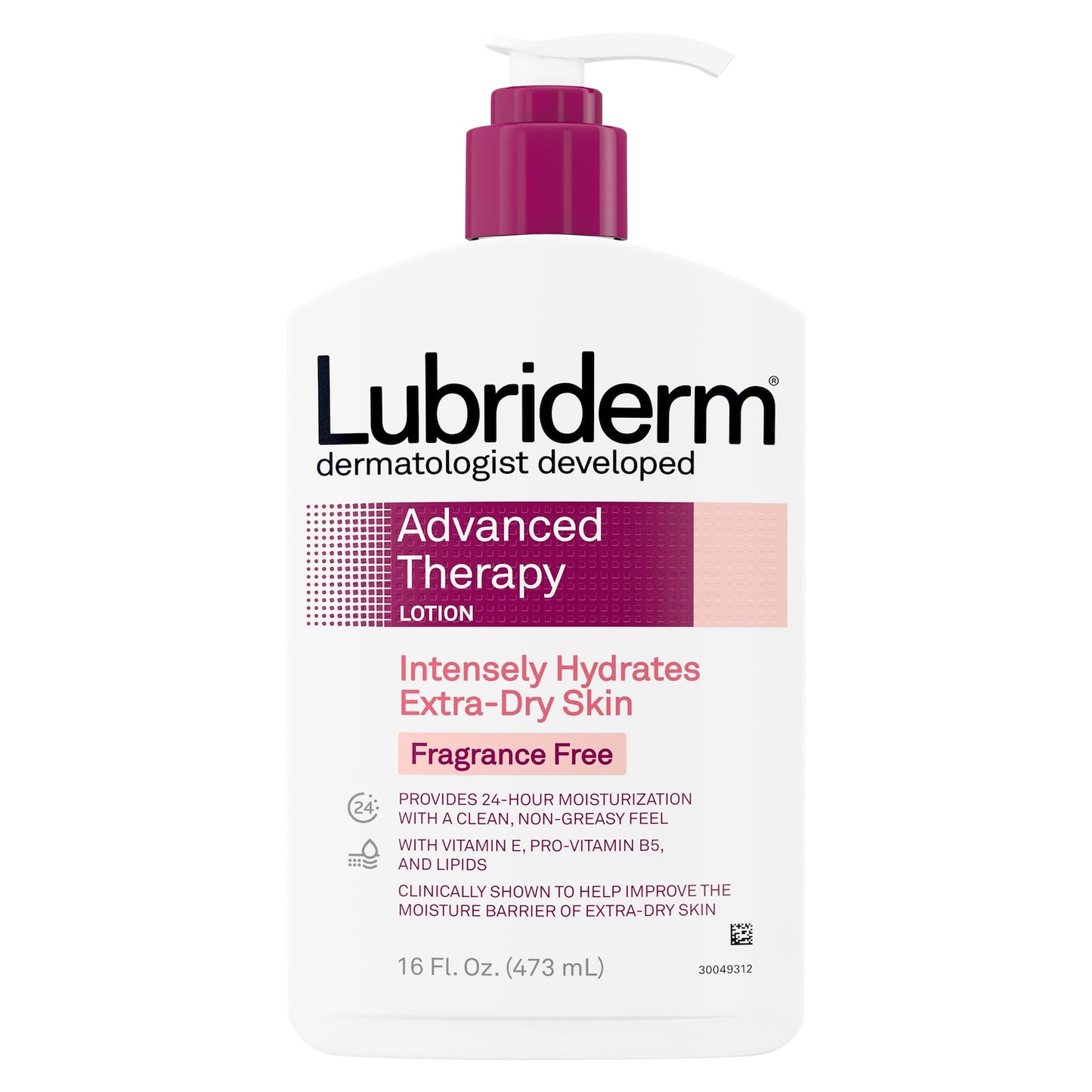 Lubriderm Advanced Therapy Fragrance-Free Lotion, Vitamin E, 16 fl. oz