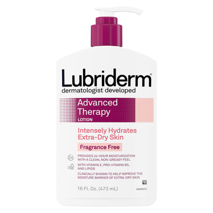 Lubriderm Advanced Therapy Fragrance-Free Lotion, Vitamin E, 16 fl. oz