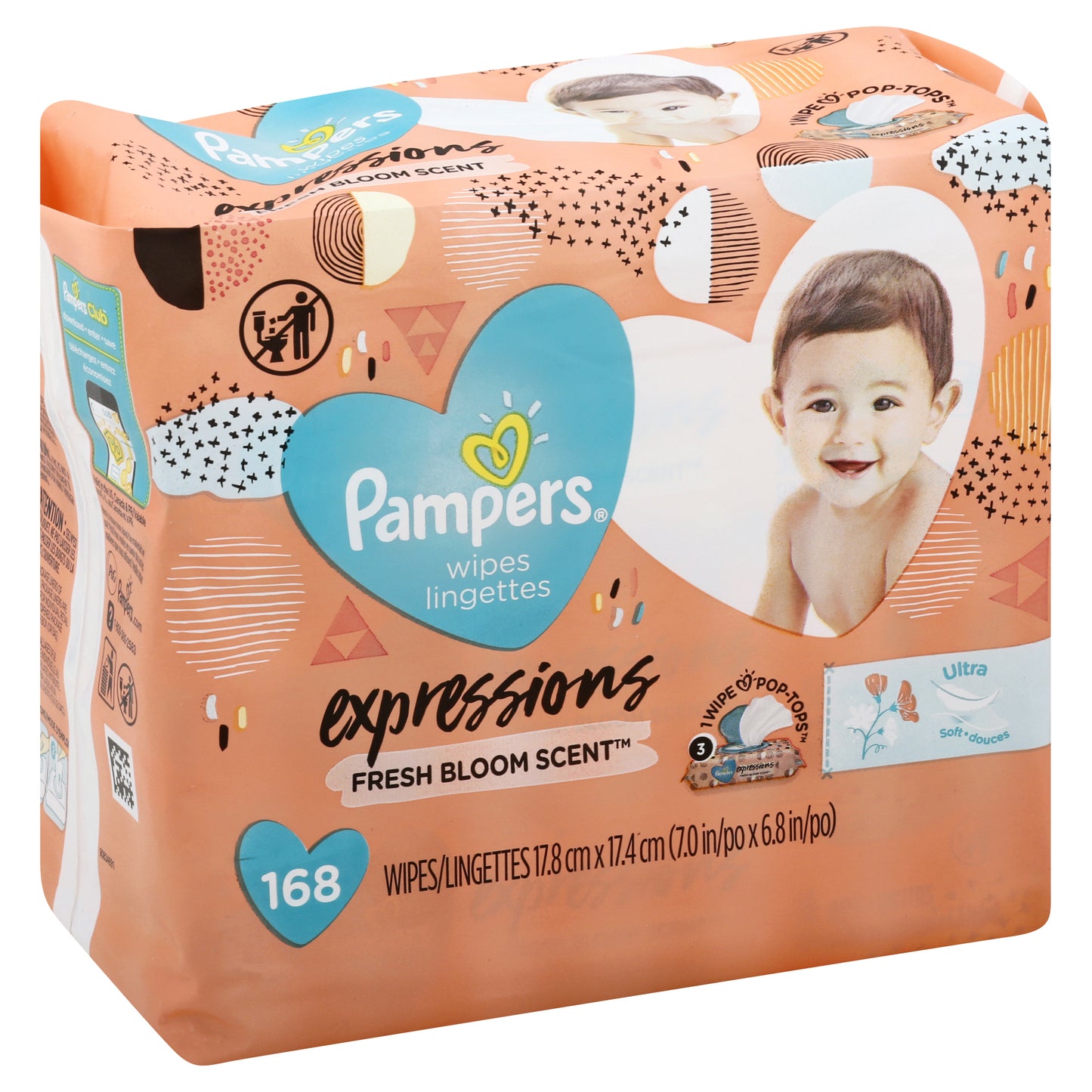 Pampers Expressions Fresh Bloom Scent Wipes 168 ea