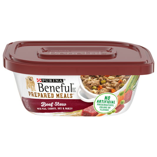 Purina Beneful High Protein, Gravy Wet Dog Food, Prepared Meals Beef Stew - 10 oz. Tub