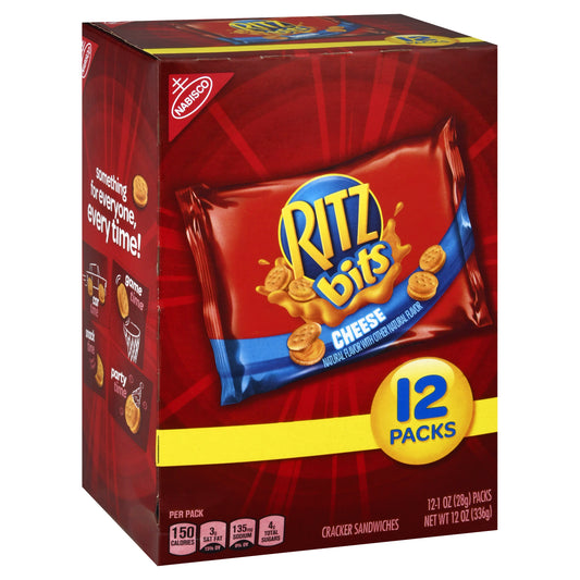 Ritz Bits Nabisco 12 Packs Cheese Cracker Sandwiches 12 ea