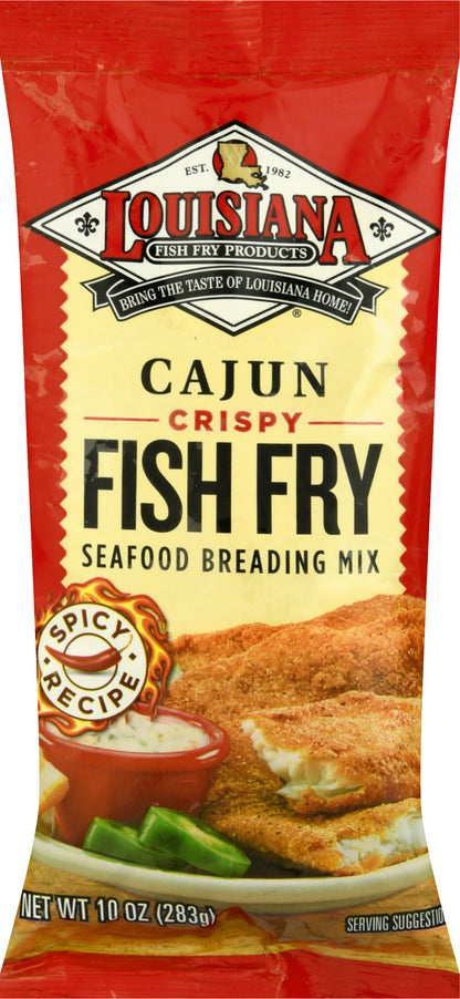 Louisiana Fish Fry Products Fish Fry Crispy Cajub Seafood Breading Mix 10 oz