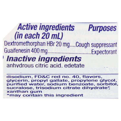 Delsym DM Max Strength Liquid Cherry Flavored Cough + Chest Congestion 6 oz