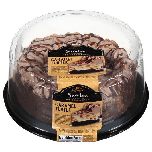 Jon Donaire™ Sundae Caramel Turtle Premium Ice Cream Cake 34 oz. Clamshell