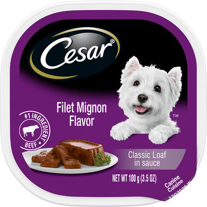 Cesar Classic Loaf in Sauce Filet Mignon Canine Cuisine 3.5 oz