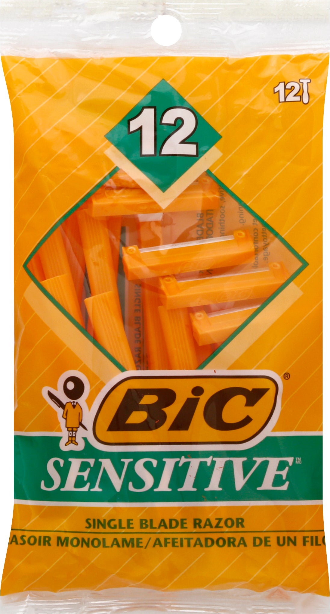 BiC Sensitive Single Blade Razor 12 ea