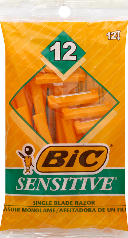 BiC Sensitive Single Blade Razor 12 ea