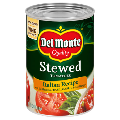 Del Monte Stewed Italian Recipe Tomatoes 14.5 oz Can