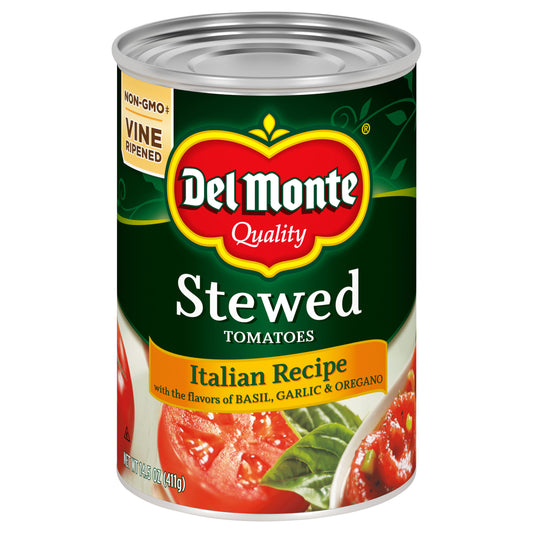 Del Monte Stewed Italian Recipe Tomatoes 14.5 oz Can