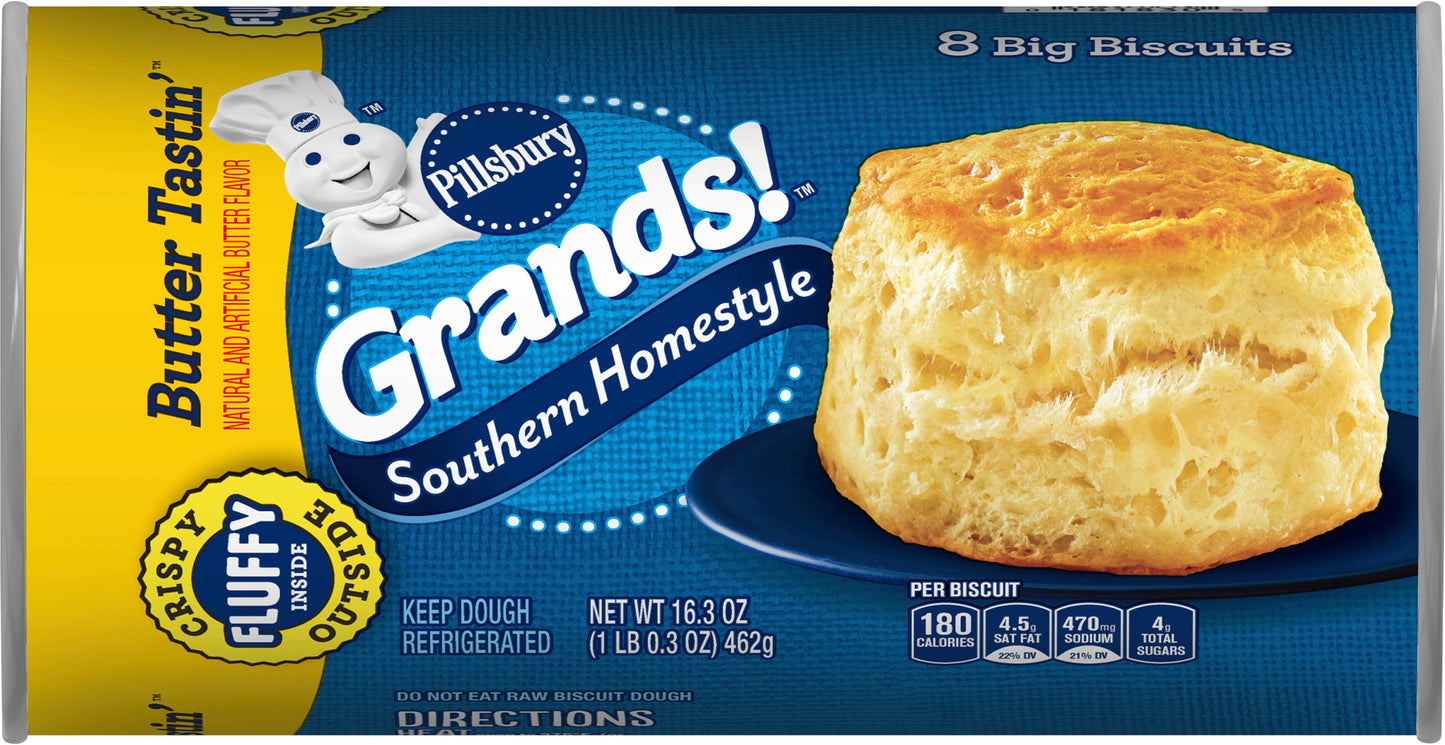 Pillsbury Grands!, Southern Homestyle, Butter Tastin', 8 ct, 16.3 oz