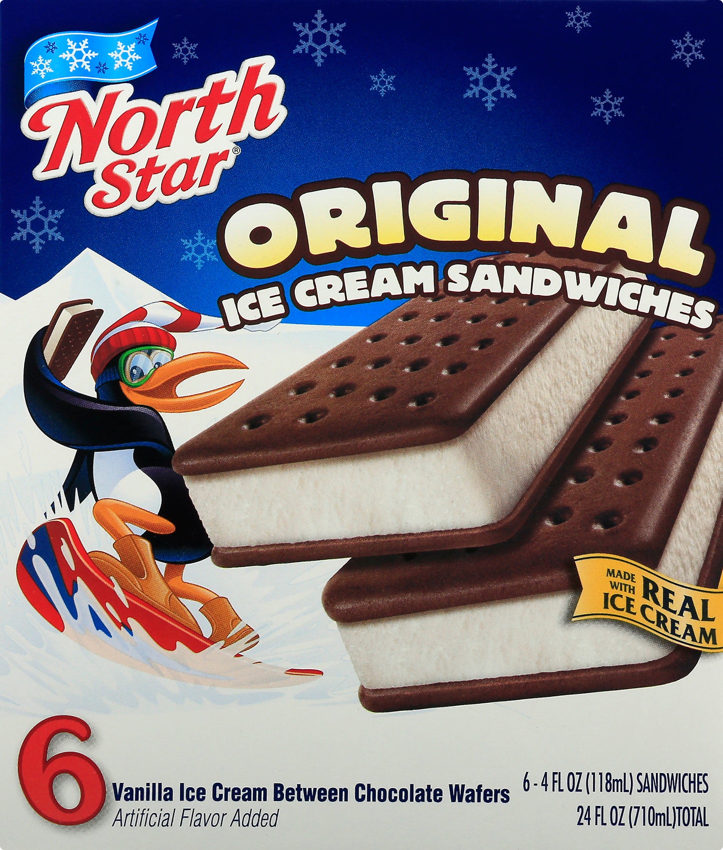 North Star Ice Cream Sandwiches 6 ea