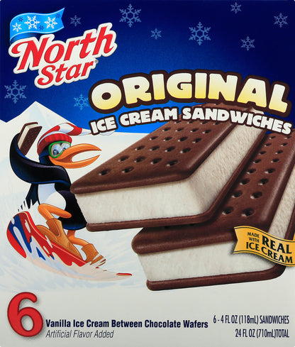 North Star Ice Cream Sandwiches 6 ea