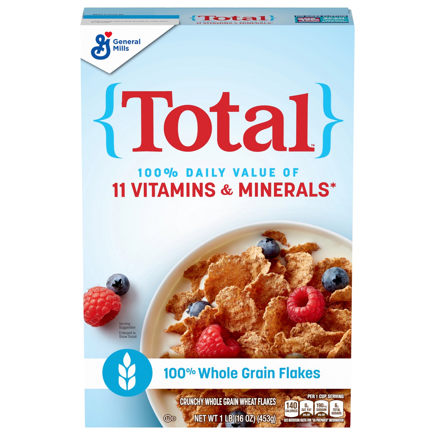 Total Breakfast Cereal, with Whole Grain Flakes, 16 oz