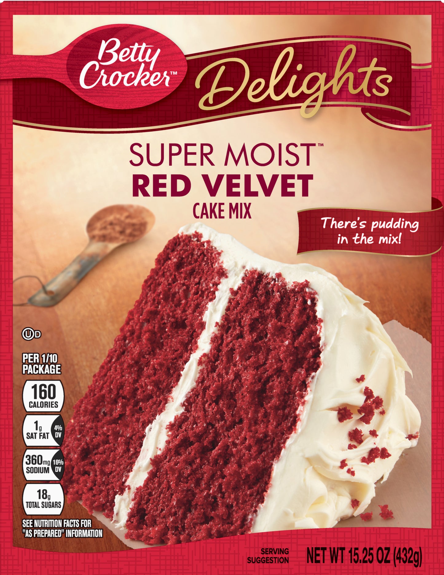 Betty Crocker Delights Super Moist Red Velvet Cake Mix 15.25 oz