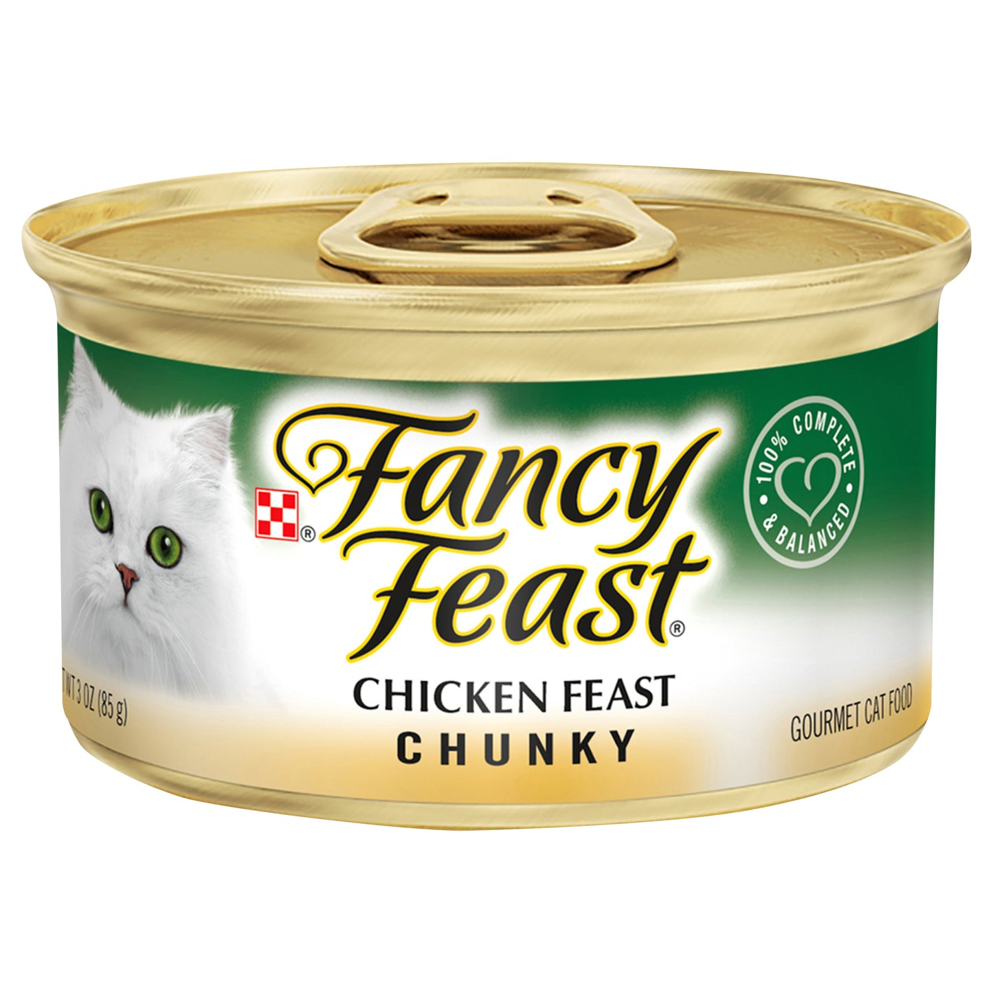 Purina Fancy Feast Grain Free Wet Cat Food, Chunky Chicken Feast - 3 oz. Can