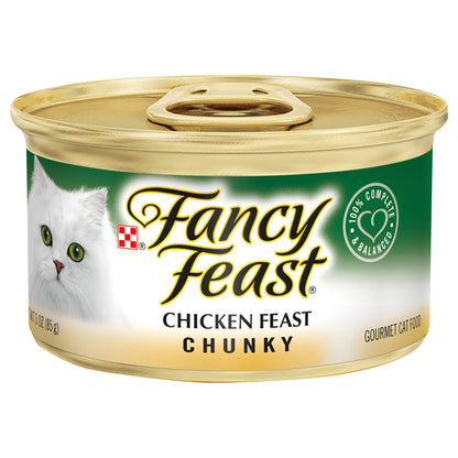 Purina Fancy Feast Grain Free Wet Cat Food, Chunky Chicken Feast - 3 oz. Can