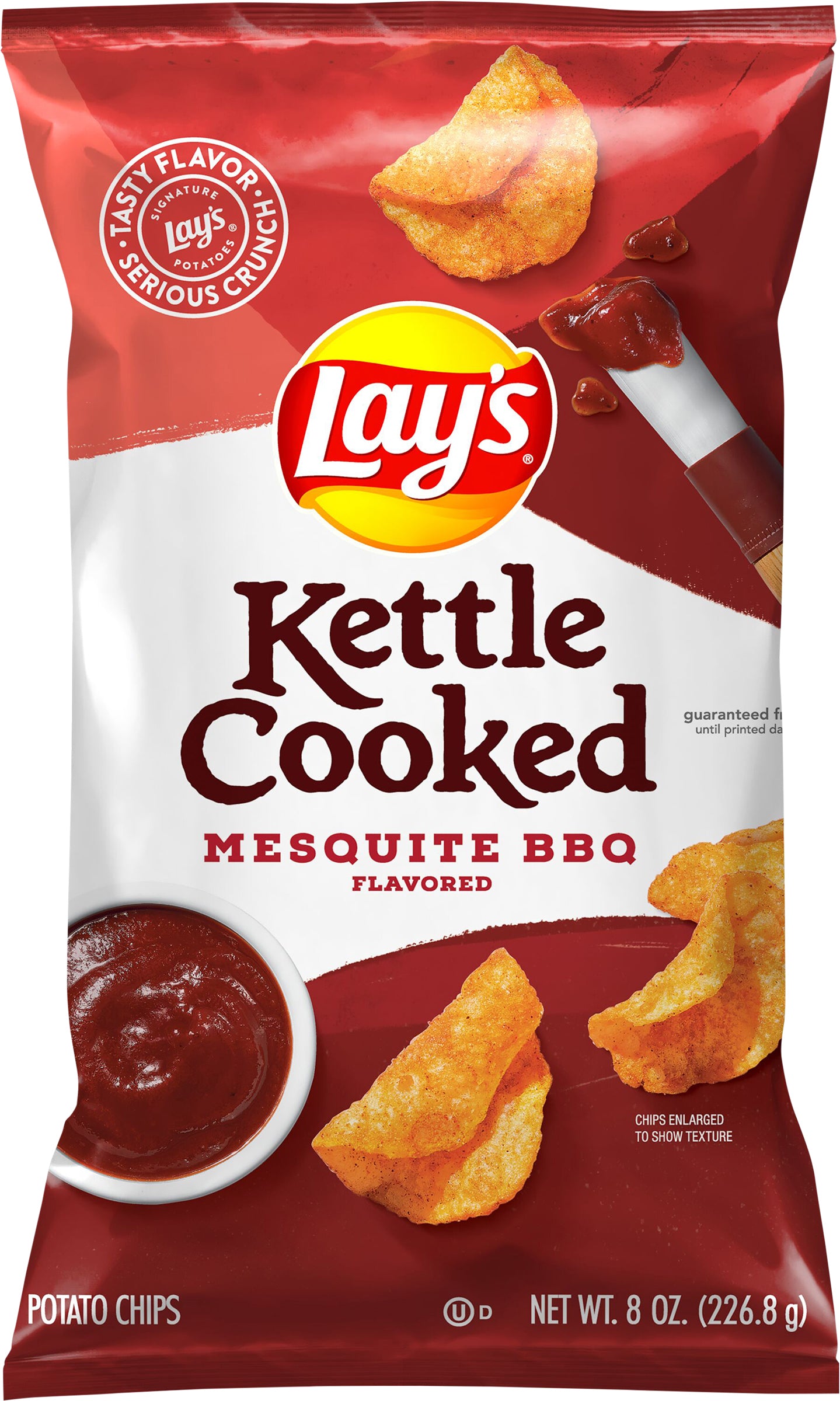 Lay's Kettle Cooked Potato Chips Mesquite BBQ Flavored 8 Oz