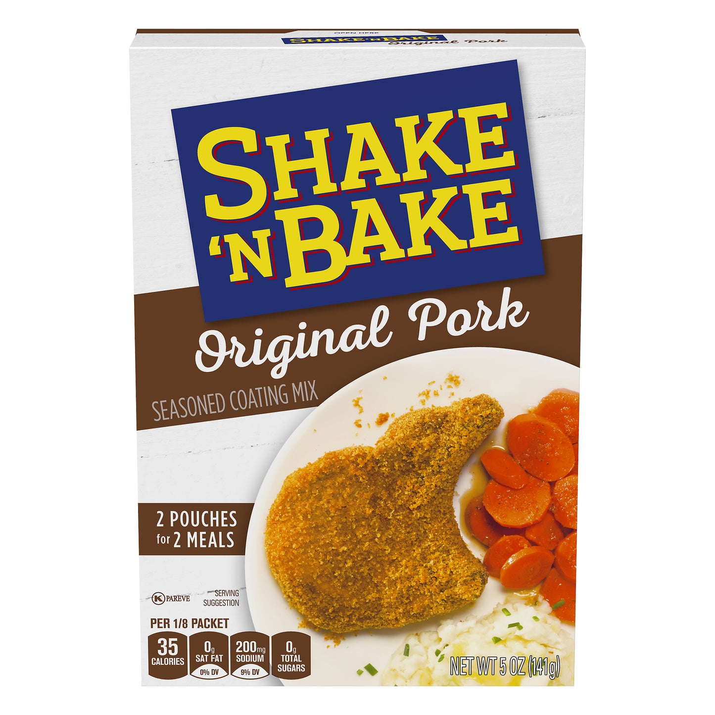 Kraft Shake 'N Bake Original Pork Seasoned Coating Mix, 2 ct - Pouches, 5.0 oz Box