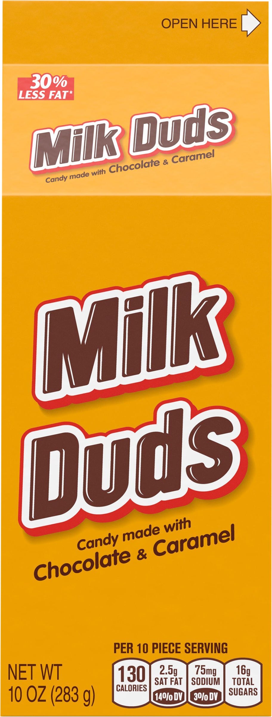 MILK DUDS Chocolate and Caramel Candy, Halloween, 10 oz, Carton