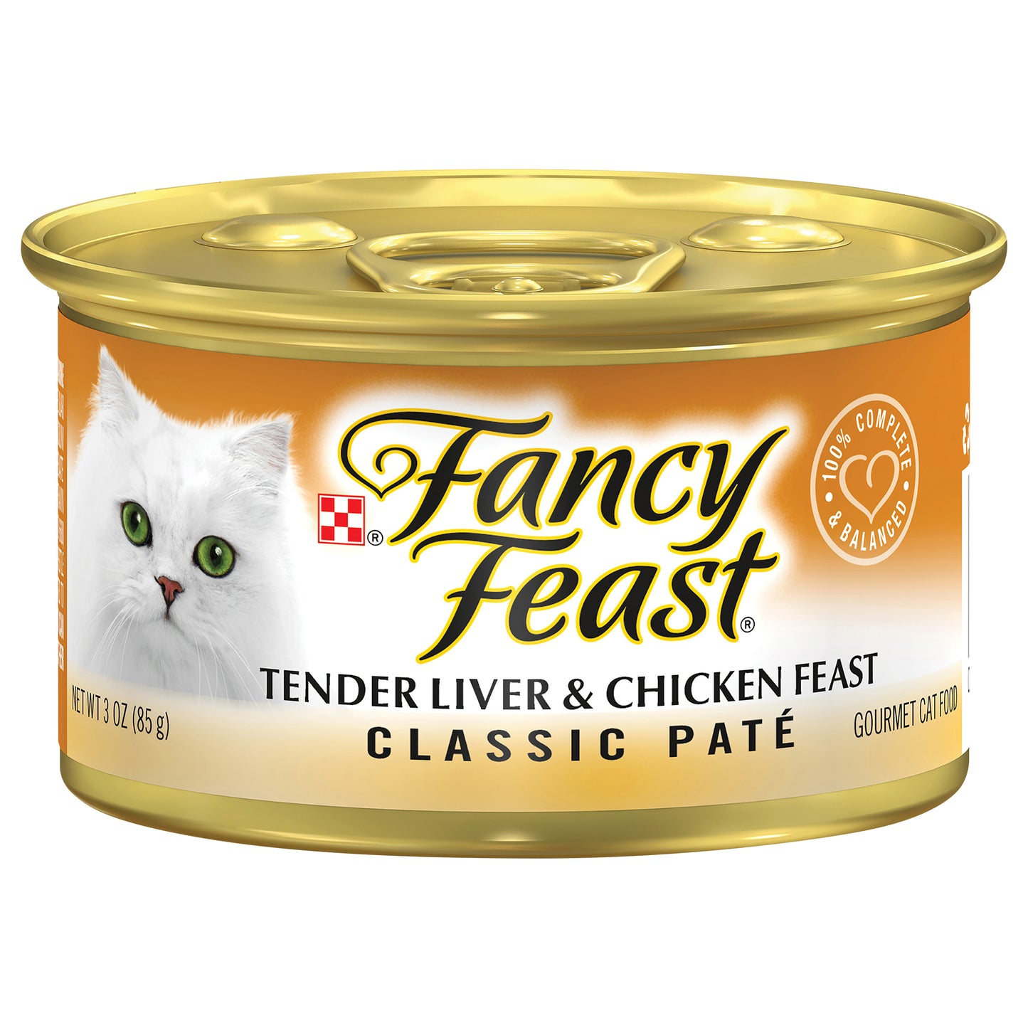 Purina Fancy Feast Grain Free Pate Wet Cat Food, Tender Liver & Chicken Feast - 3 oz. Can