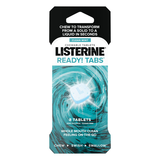 Listerine Chewable Tablets Clean Mint Ready Tabs 8 ea