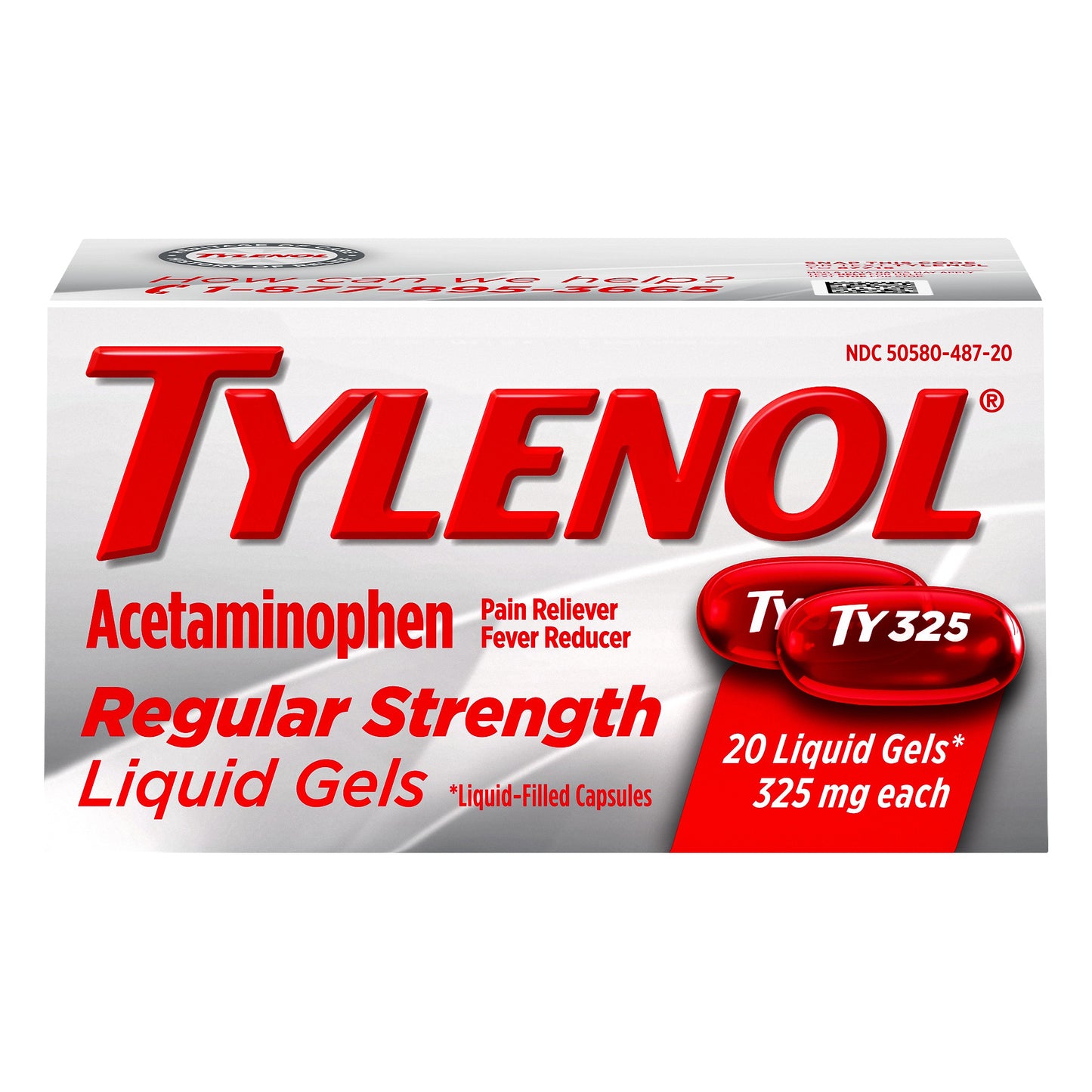 Tylenol Regular Strength Liquid Gels 325 mg Acetaminophen 20 ea