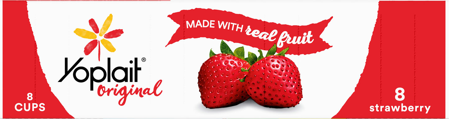 Yoplait Original Yogurt, Strawberry Low Fat Yogurt, 8 ct, 48 oz