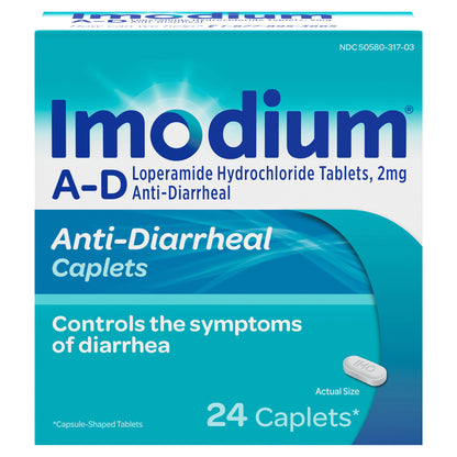 Imodium A-D Diarrhea Relief Caplets, Loperamide Hydrochloride, 24 ct.