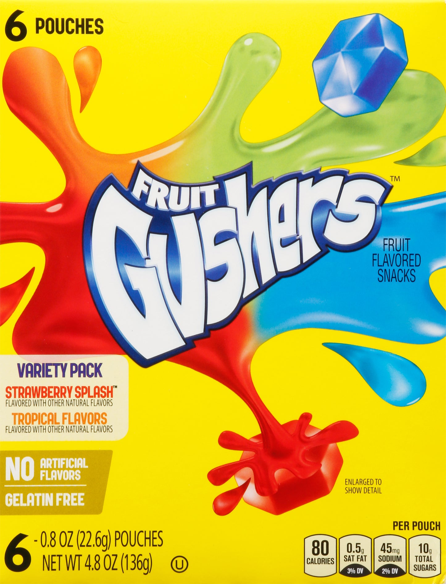 Fruit Gushers Variety Pack Strawberry Splash/Tropical Flavors Fruit Flavored Snacks 6 Pack