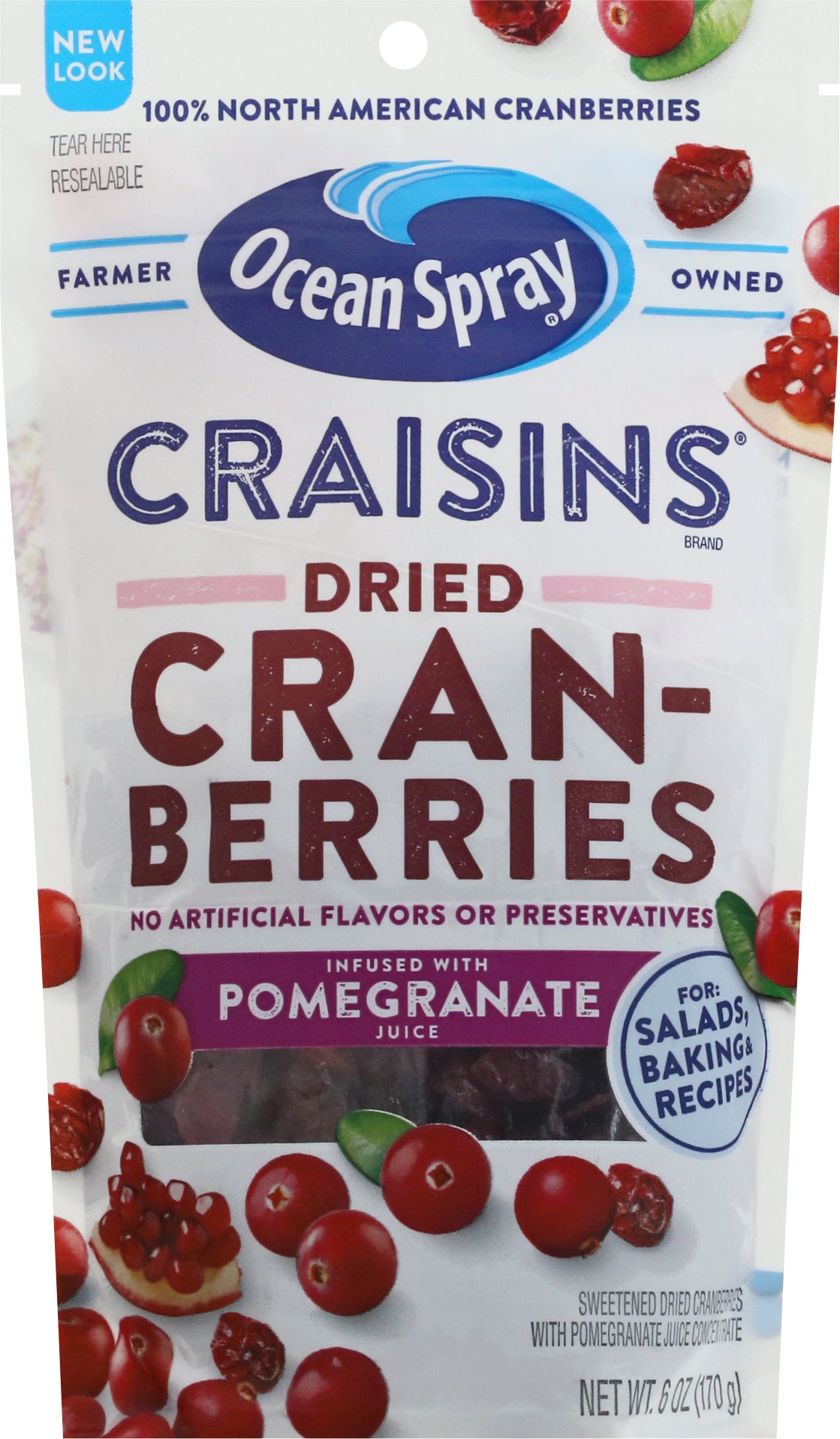 Ocean Spray Craisins Dried Pomegranate Cranberries 6 oz